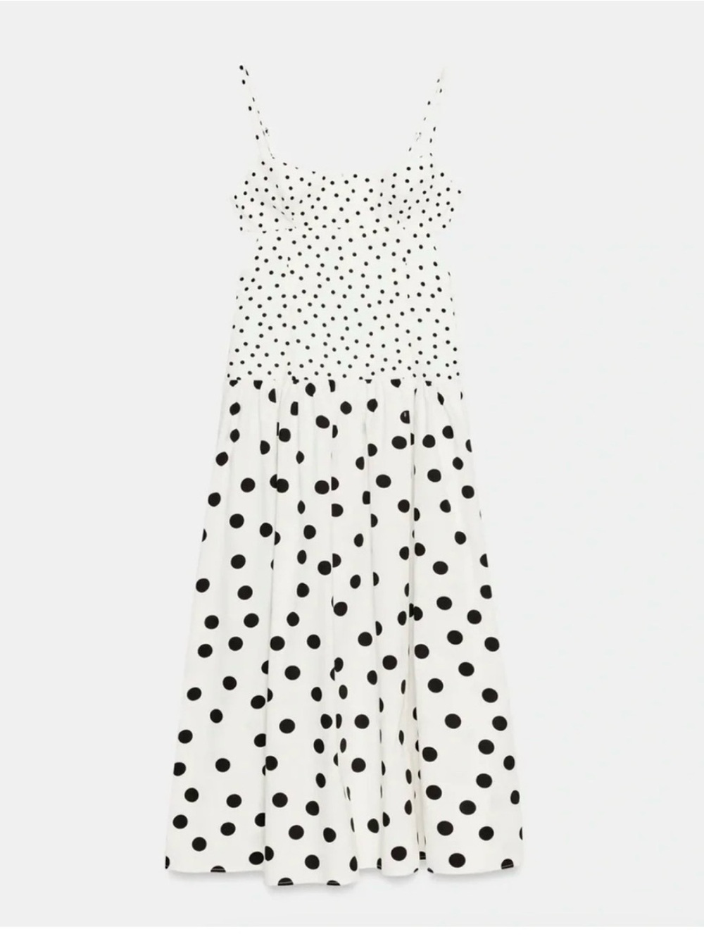 VIRAL NEW Zara POLKA DOT STRAPPY MIDI DRESS SIZE